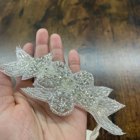 Floral rhinestones design christening/especial occasions Babygirl headband - Picture 10 of 12